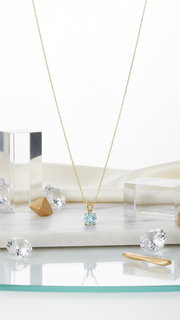 Gold Solitaire Pendant Necklace | Anti-Tarnish Minimalist Jewelry