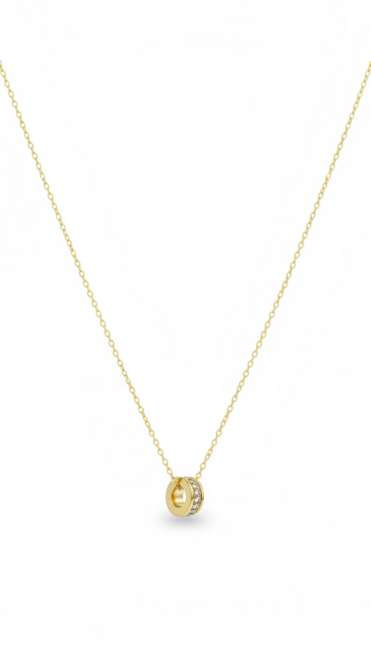 Anti-Tarnish Crystal Ring Pendant Necklace | Minimalist Geometric Jewelry