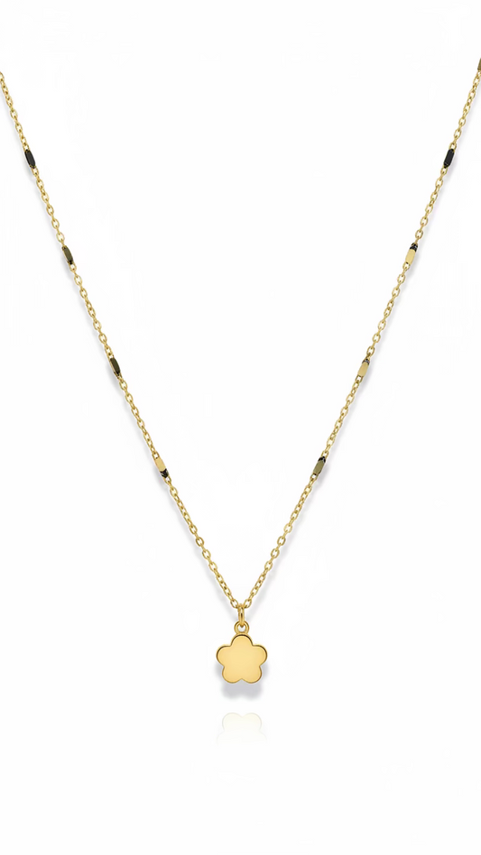 Anti-Tarnish Dainty Flower Pendant Necklace | Minimalist Station Chain Jewelry