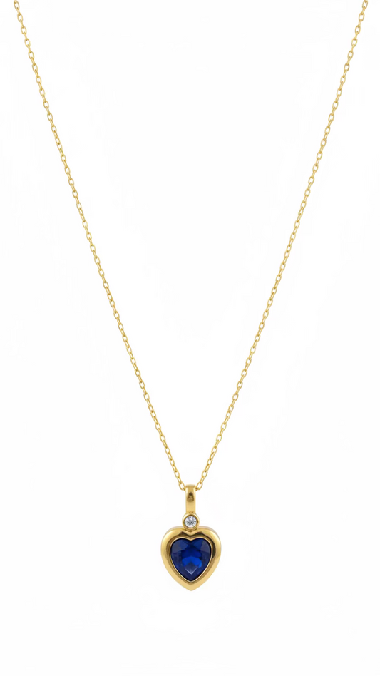 Blue Heart Pendant Necklace