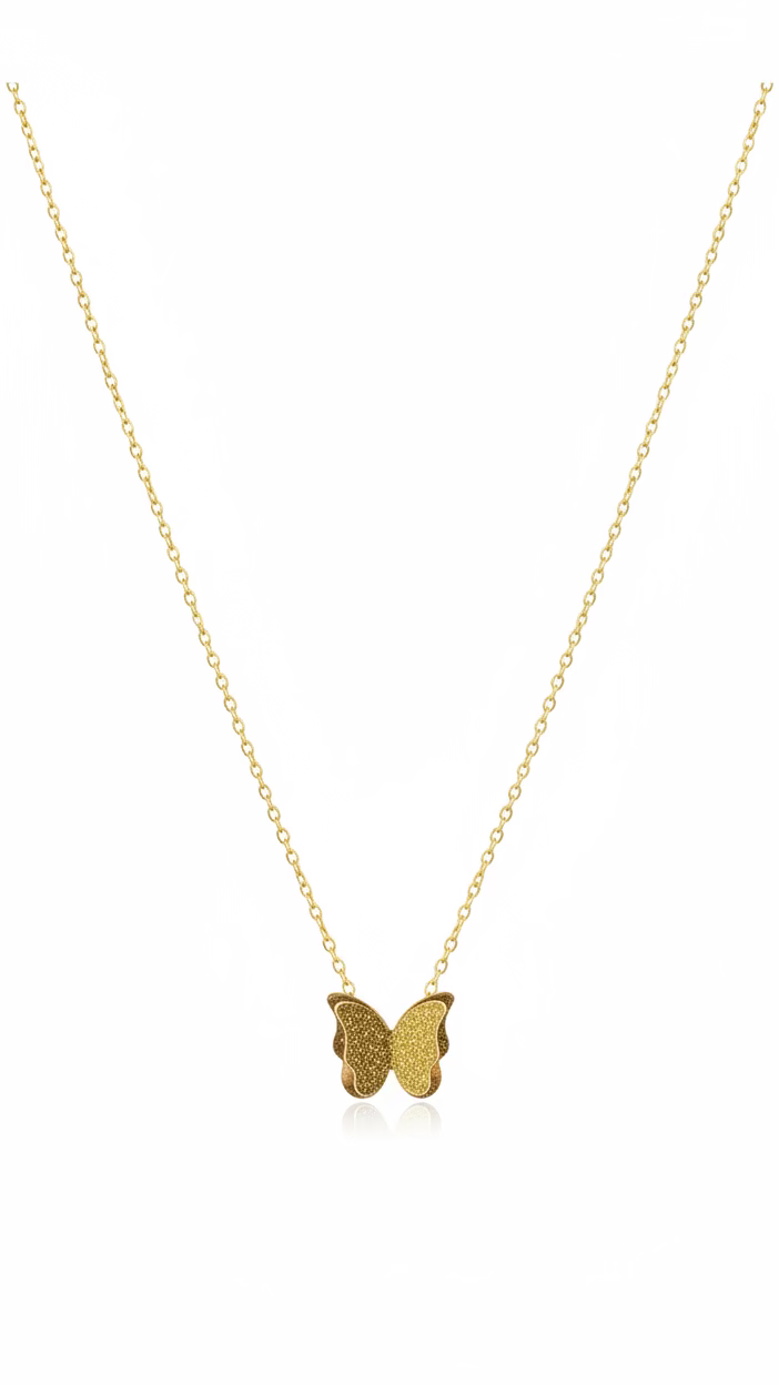 Gold Butterfly Pendant Necklace | Anti-Tarnish Minimalist Jewelry