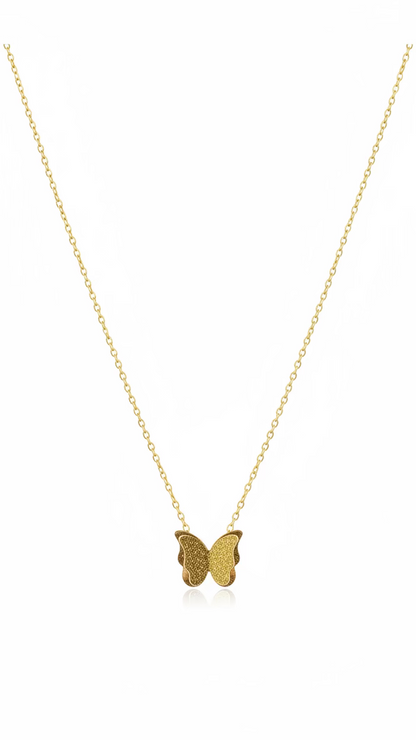 Gold Butterfly Pendant Necklace | Anti-Tarnish Minimalist Jewelry