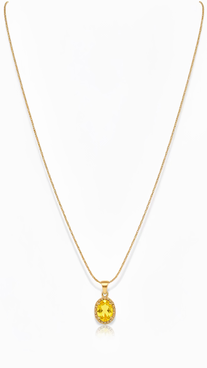 Gold Oval Pendant Necklace | Anti-Tarnish Minimalist Jewelry