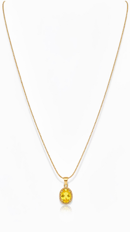 Gold Oval Pendant Necklace | Anti-Tarnish Minimalist Jewelry