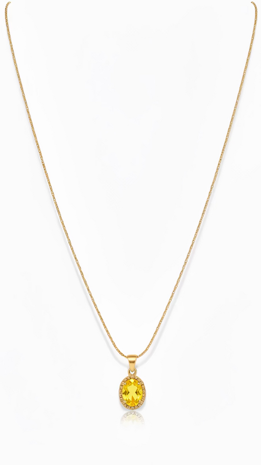 Gold Oval Pendant Necklace | Anti-Tarnish Minimalist Jewelry