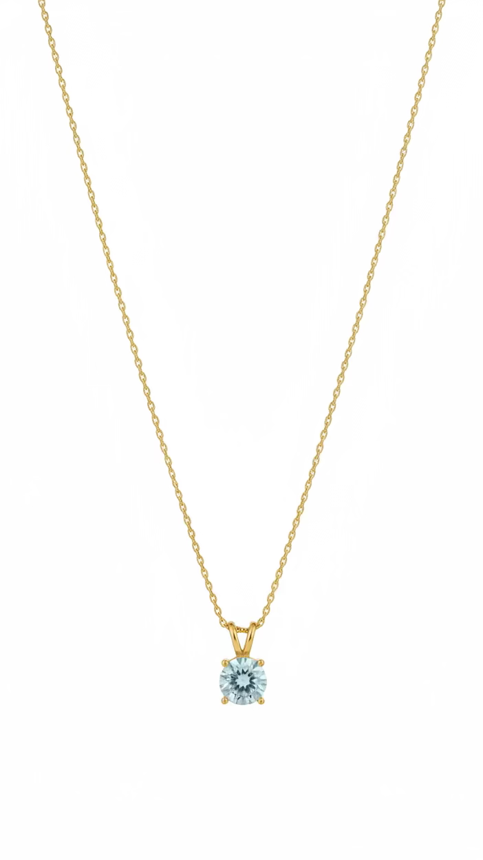 Gold Solitaire Pendant Necklace | Anti-Tarnish Minimalist Jewelry