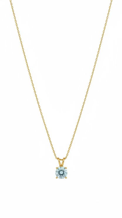 Gold Solitaire Pendant Necklace | Anti-Tarnish Minimalist Jewelry