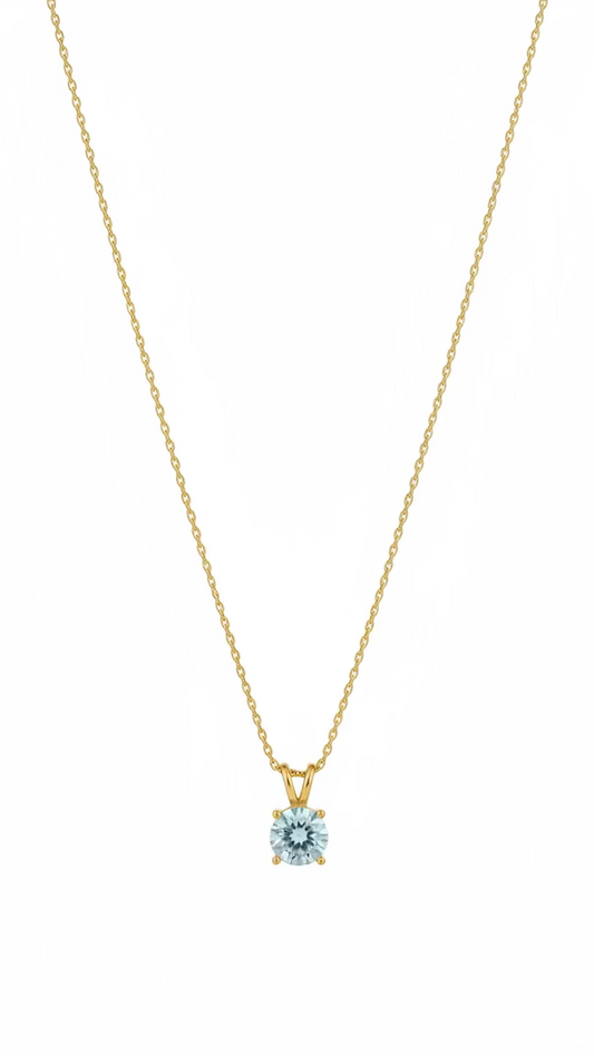 Gold Solitaire Pendant Necklace | Anti-Tarnish Minimalist Jewelry