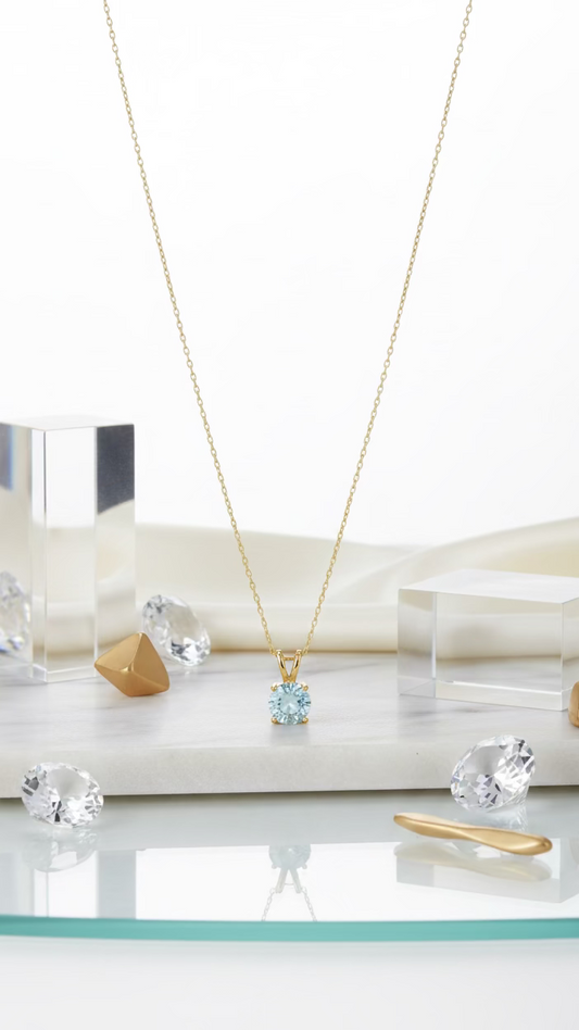 Gold Solitaire Pendant Necklace | Anti-Tarnish Minimalist Jewelry