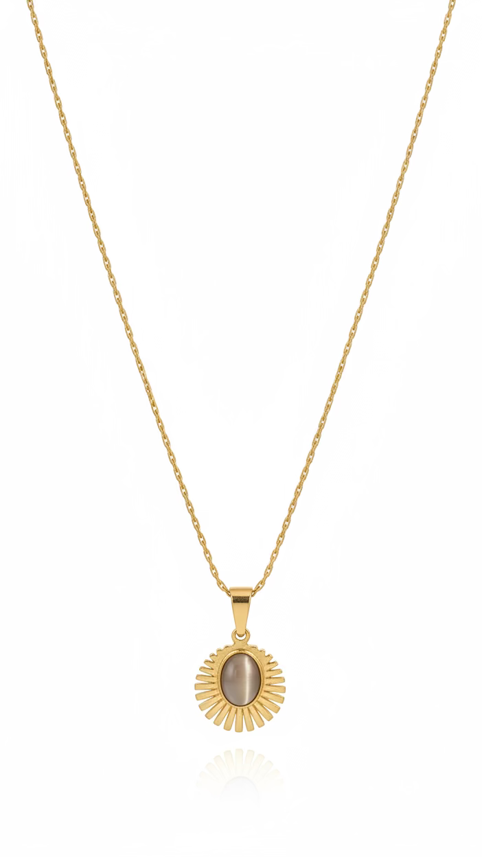 Gold Sunburst Pendant Necklace | Anti-Tarnish Minimalist Jewelry