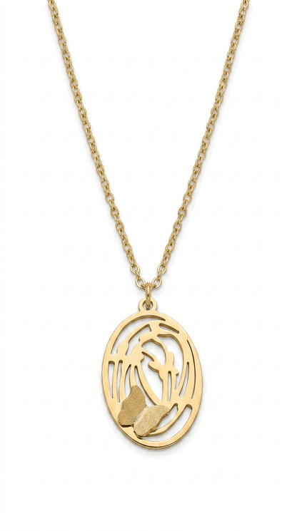 Anti-Tarnish Gold Butterfly Pendant Necklace - rykardia