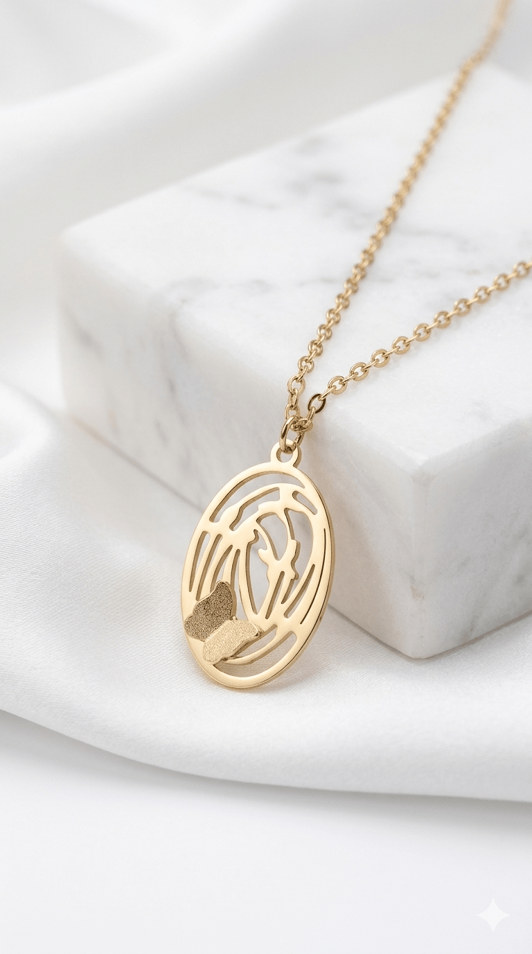 Anti-Tarnish Gold Butterfly Pendant Necklace - rykardia