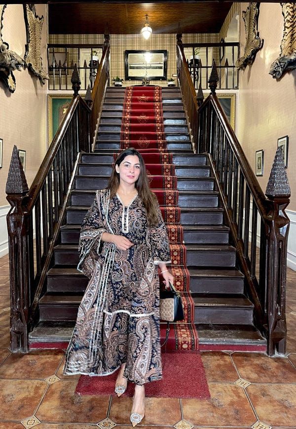 Black Paisley Print Cotton Suit Set - rykardia