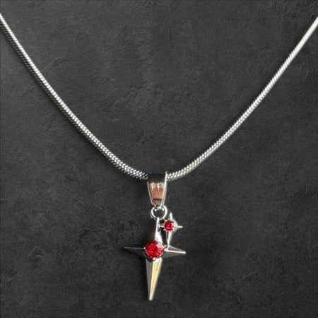 Celestial Star Pendant Necklace with Radiant Gemstone Accents - rykardia