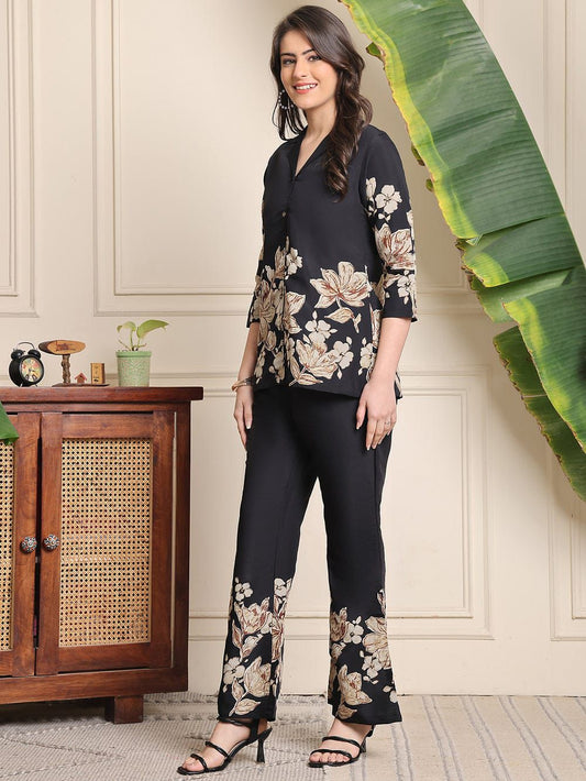 Cotton 60*60 Collar Co - ord Set with Bell - Bottoms - rykardia