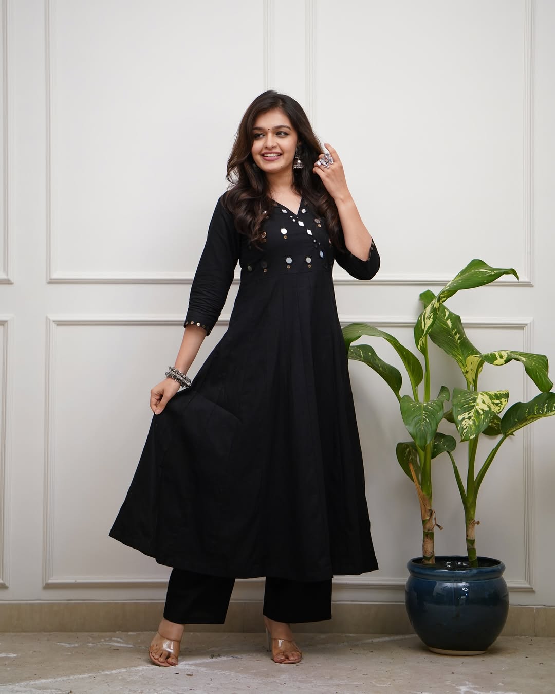 Elegant Cotton Mirror - Work Kurti & Pant Set - rykardia