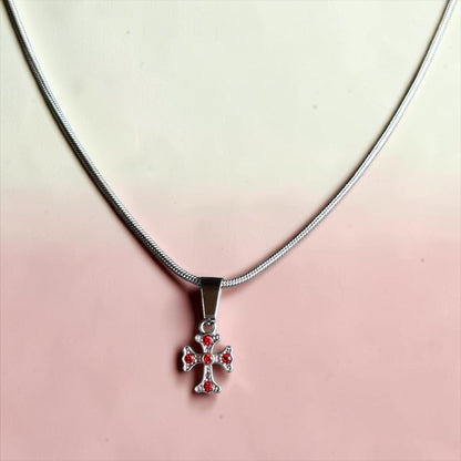 Elegant Cross Pendant Necklace with Sparkling Accents - rykardia