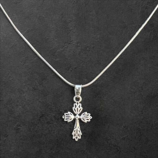 Elegant Filigree Cross Pendant Necklace - rykardia