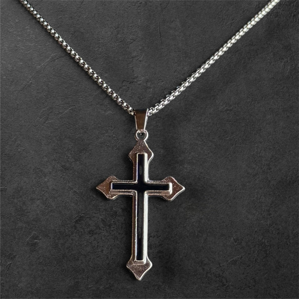 Elegant Stainless Steel Cross Pendant Necklace for Men - rykardia