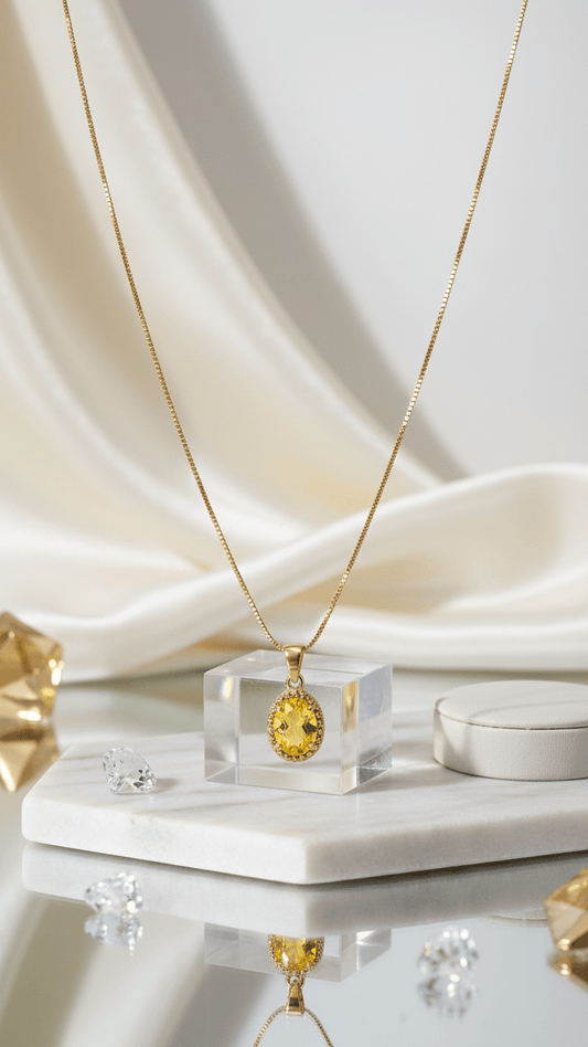 Gold Oval Pendant Necklace | Anti-Tarnish Minimalist Jewelry - rykardia