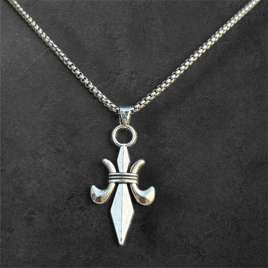 Ornate Fleur-de-Lis Pendant Necklace for Men - rykardia