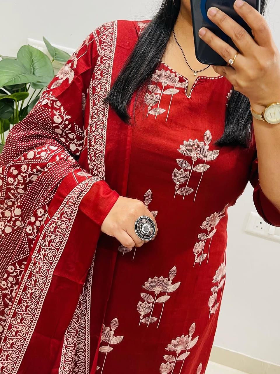 Premium Discharge Print Cotton Set with Handcrafted Details - rykardia