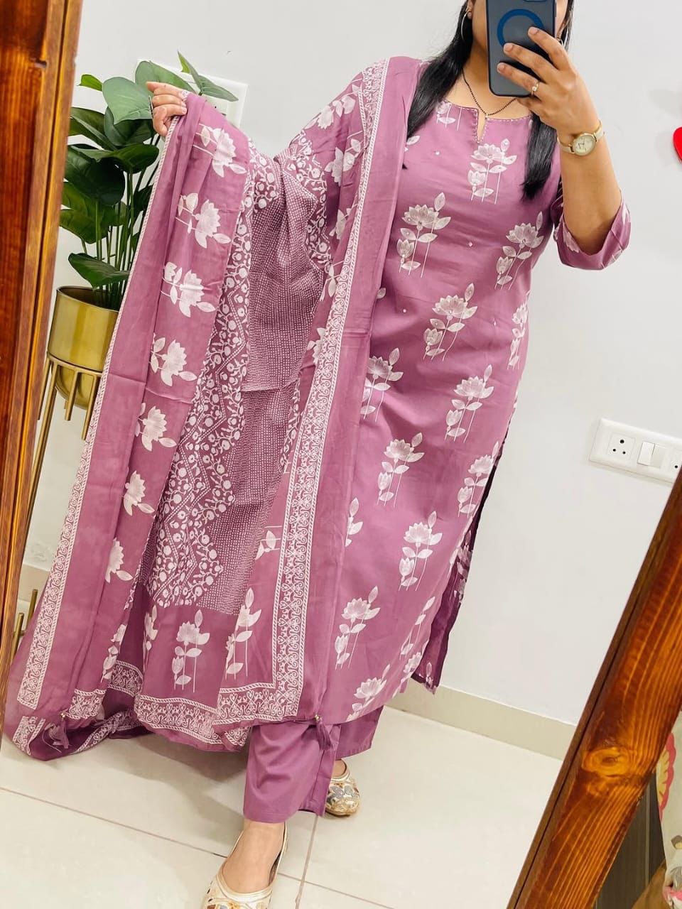 Premium Discharge Print Cotton Set with Handcrafted Details - rykardia