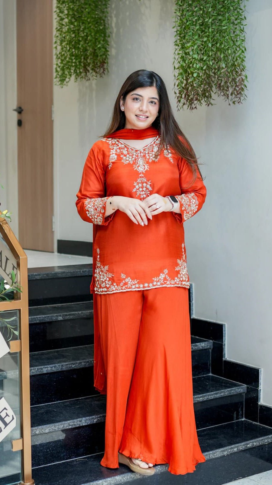 Royal Handwork Mul Chanderi Kurta & Plazzo Set with Chiffon Dupatta - rykardia