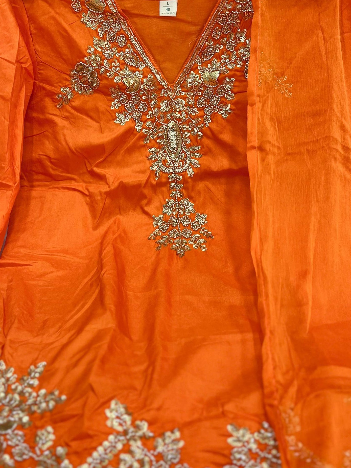 Royal Handwork Mul Chanderi Kurta & Plazzo Set with Chiffon Dupatta - rykardia